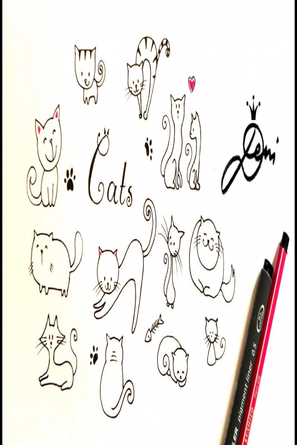 😺 Ganz einfach Katze zeichnen 😻 Katze malen 😽Cats Doodle 😺рисуване на  котенцa  Cat doodle, Simple cat drawing, Doodles