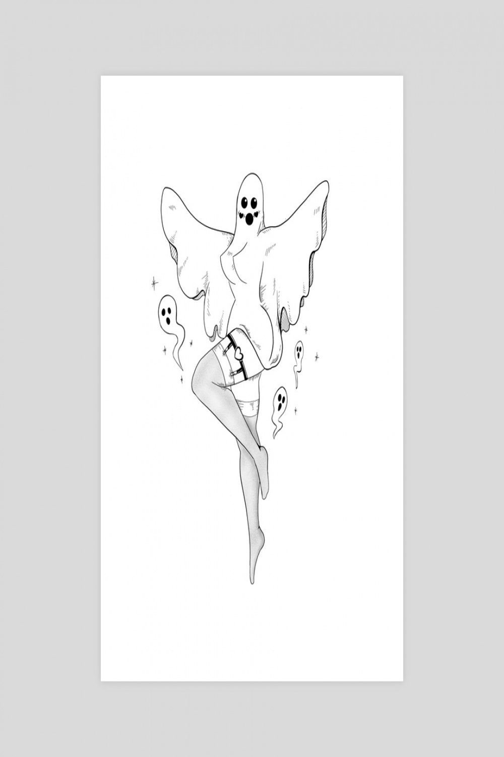 Ghost Pin Up, an art print by Kim Burns