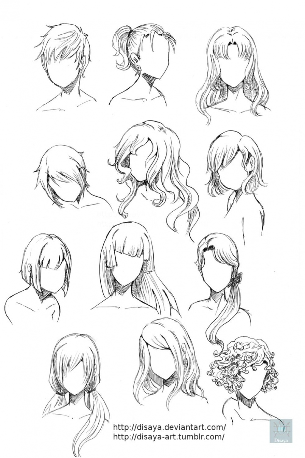 Drawing Reference Poses Hair