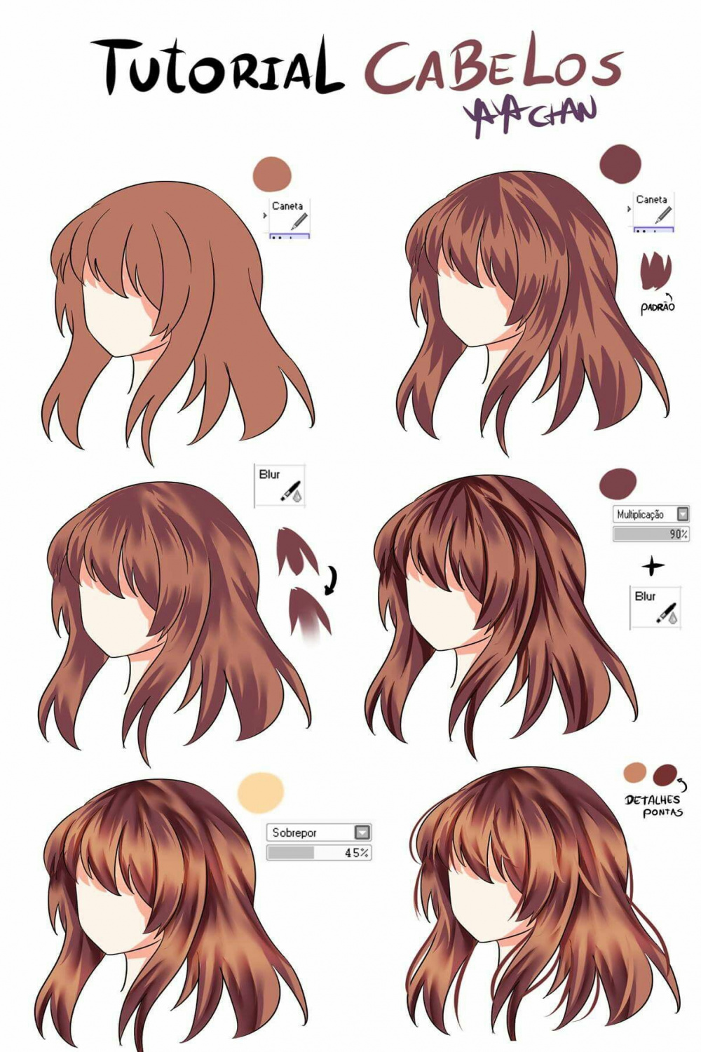 Hairstyle shading art reference  Drawing hair tutorial, Anime