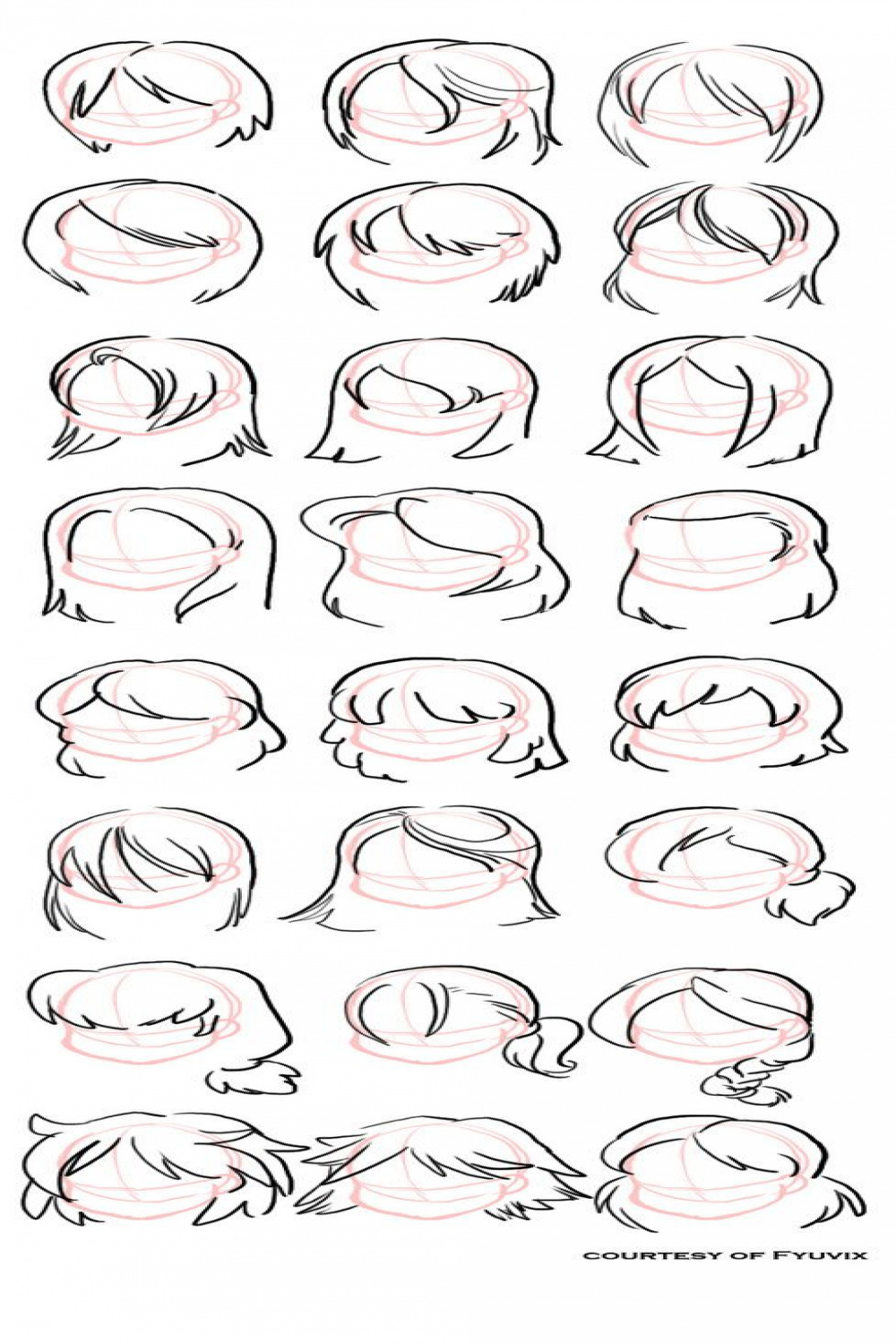 Hairstyles- Straight by Fyuvix on deviantART  Нарисовать волосы
