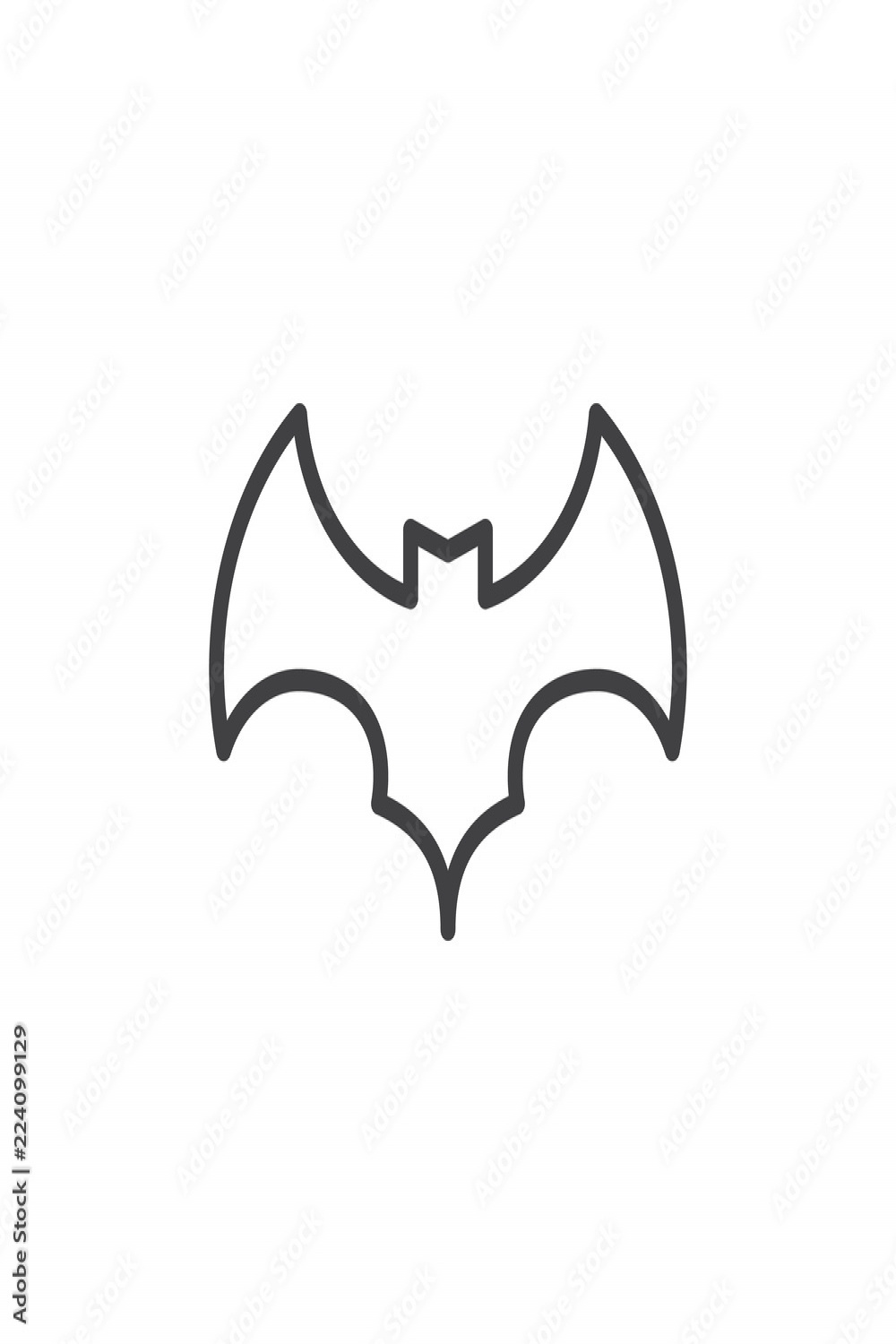 Halloween bat outline icon