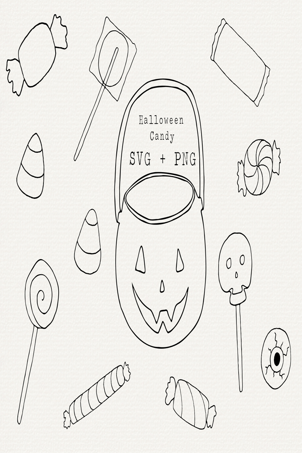 Halloween Candy SVG Trick-or-Treat Clip Art Halloween Simple