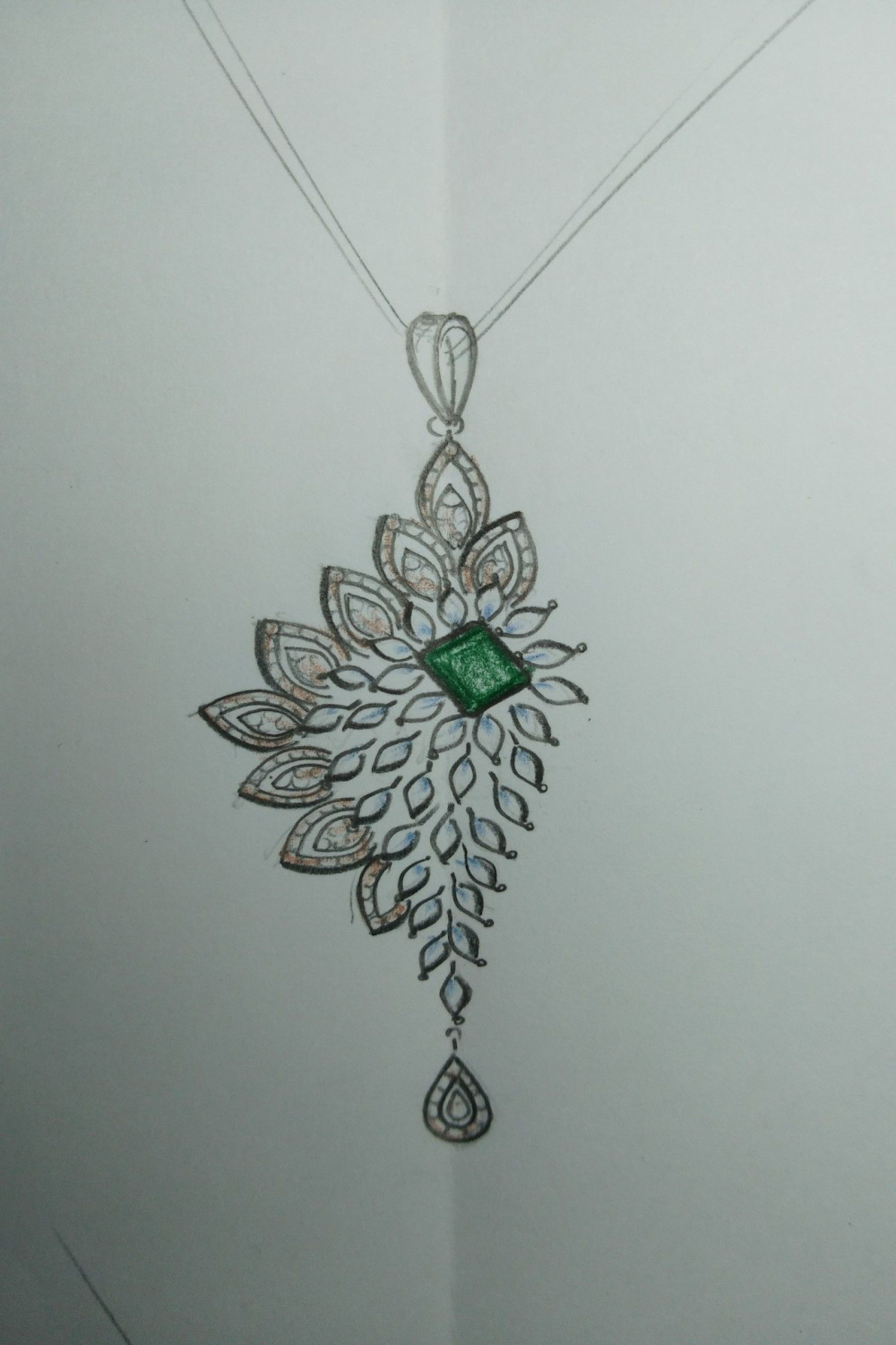Hand drawing pendant  Jewellery design sketches, Stone jewellery