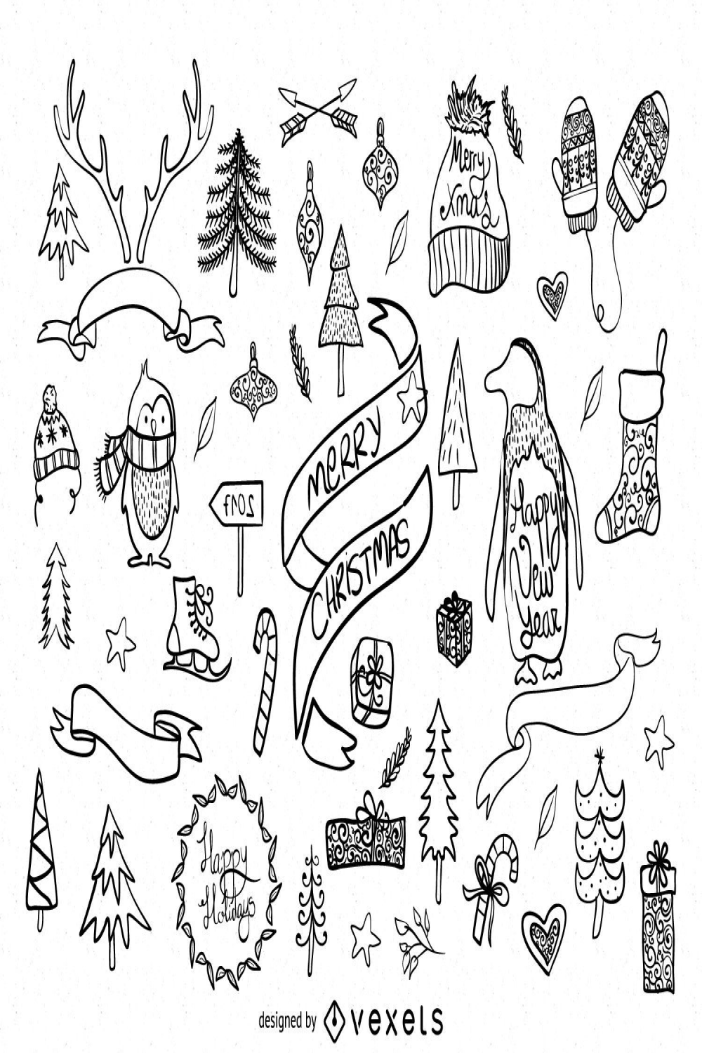 Hand Drawn Christmas Elements Vector Download