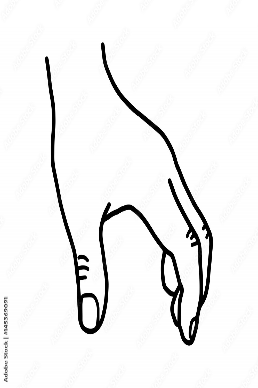 hand grabbing blank space - vector illustration sketch hand drawn