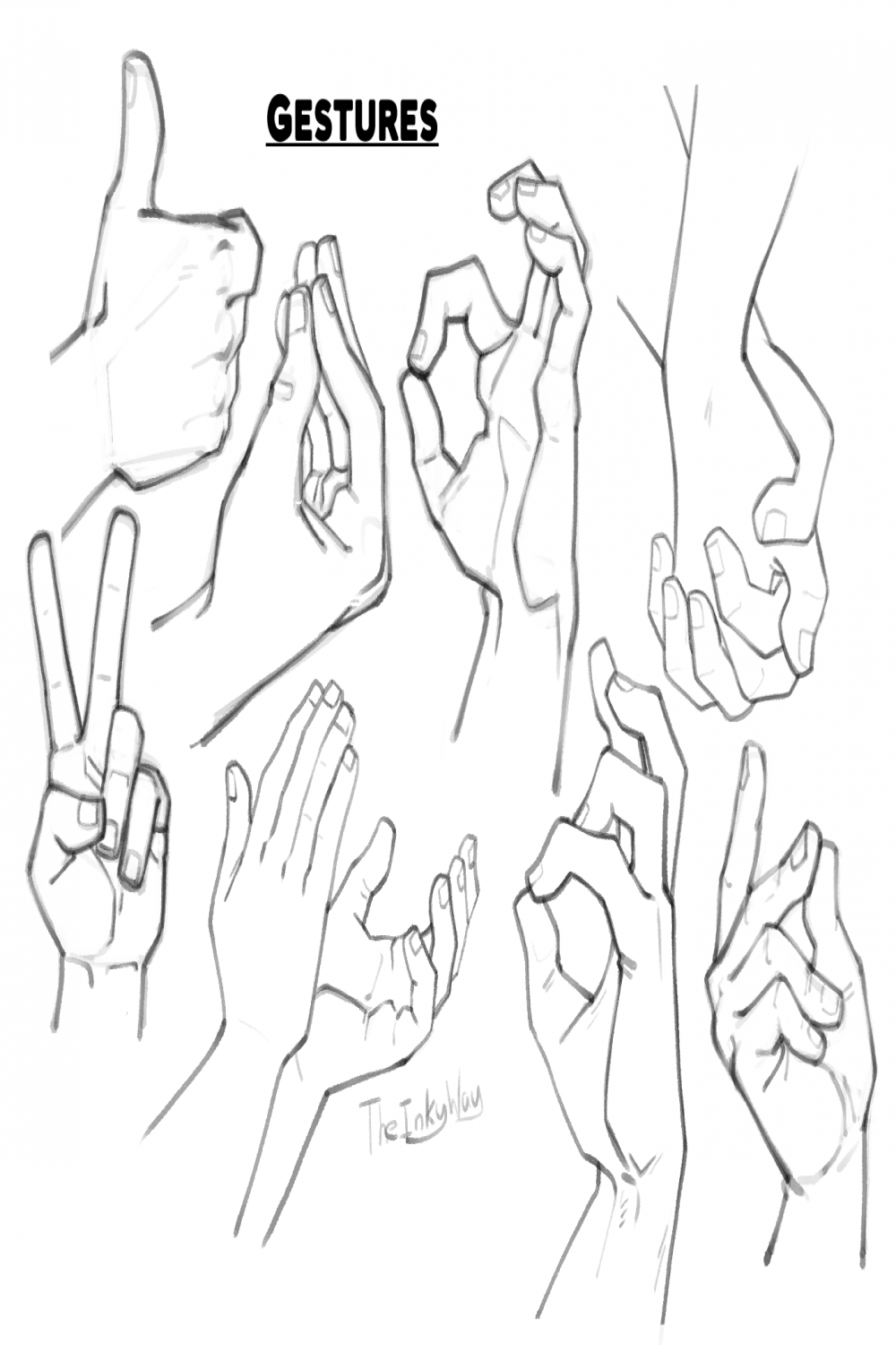 Hand References: Gestures by TheInkyWay on DeviantArt