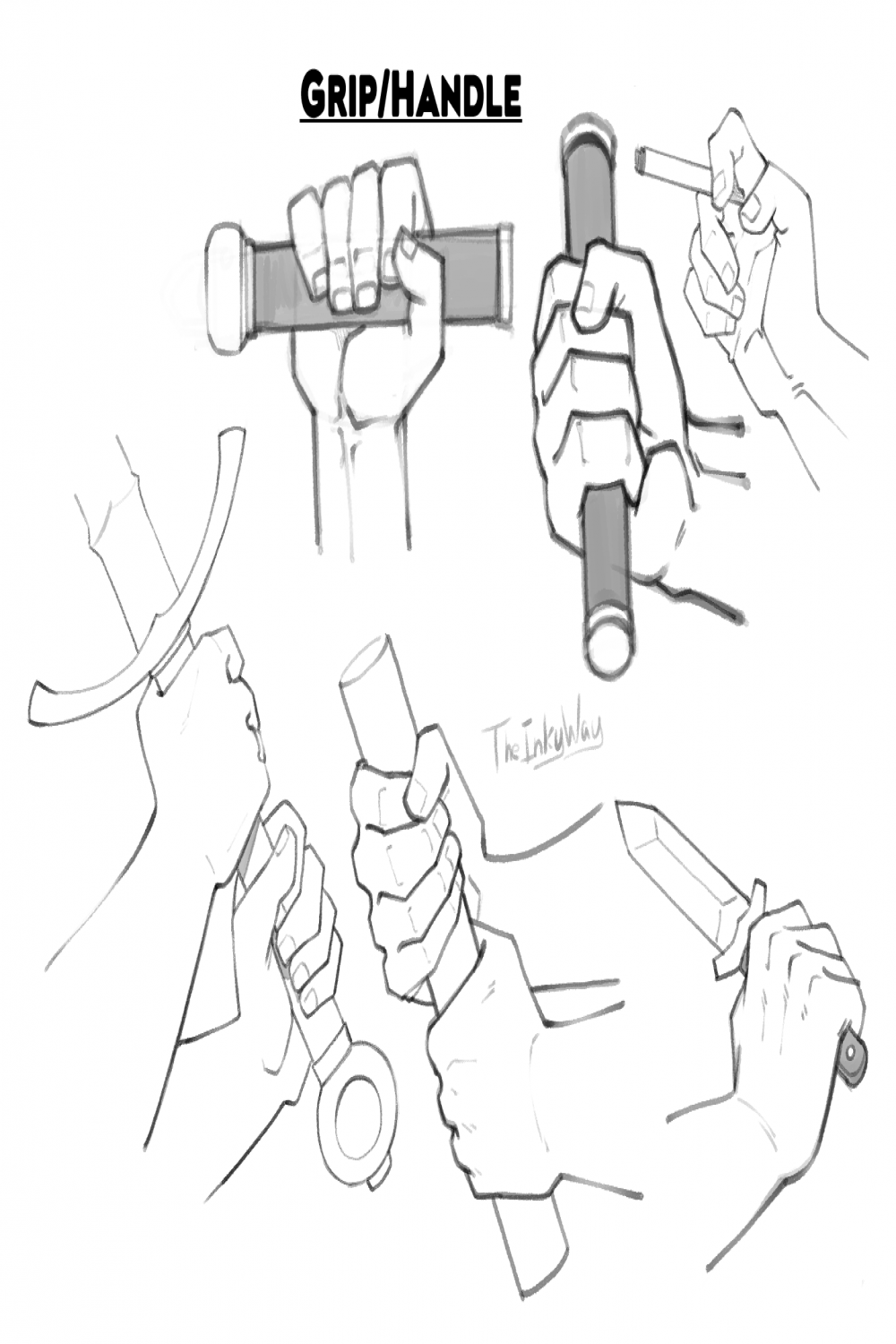Hand References: Grip/Handle by TheInkyWay on DeviantArt