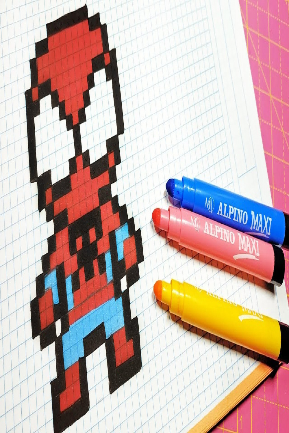 Handmade Pixel Art - How To Draw Spiderman #pixelart