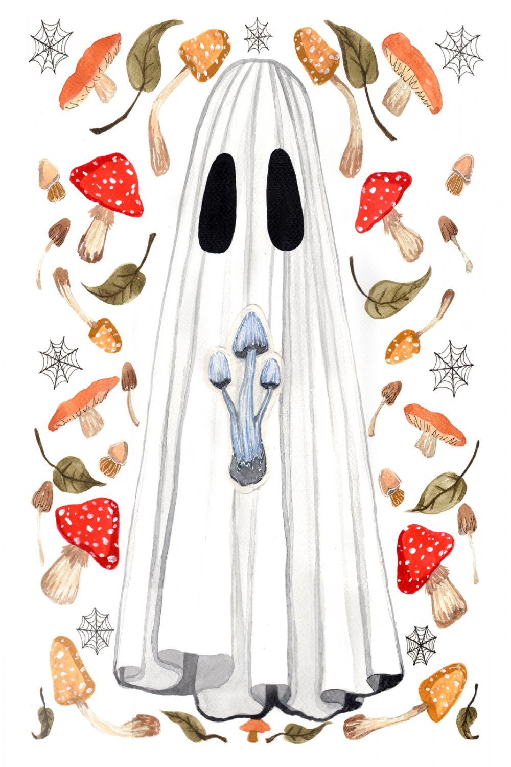 Haunted Mushroom Ghost Painting by Flukelady