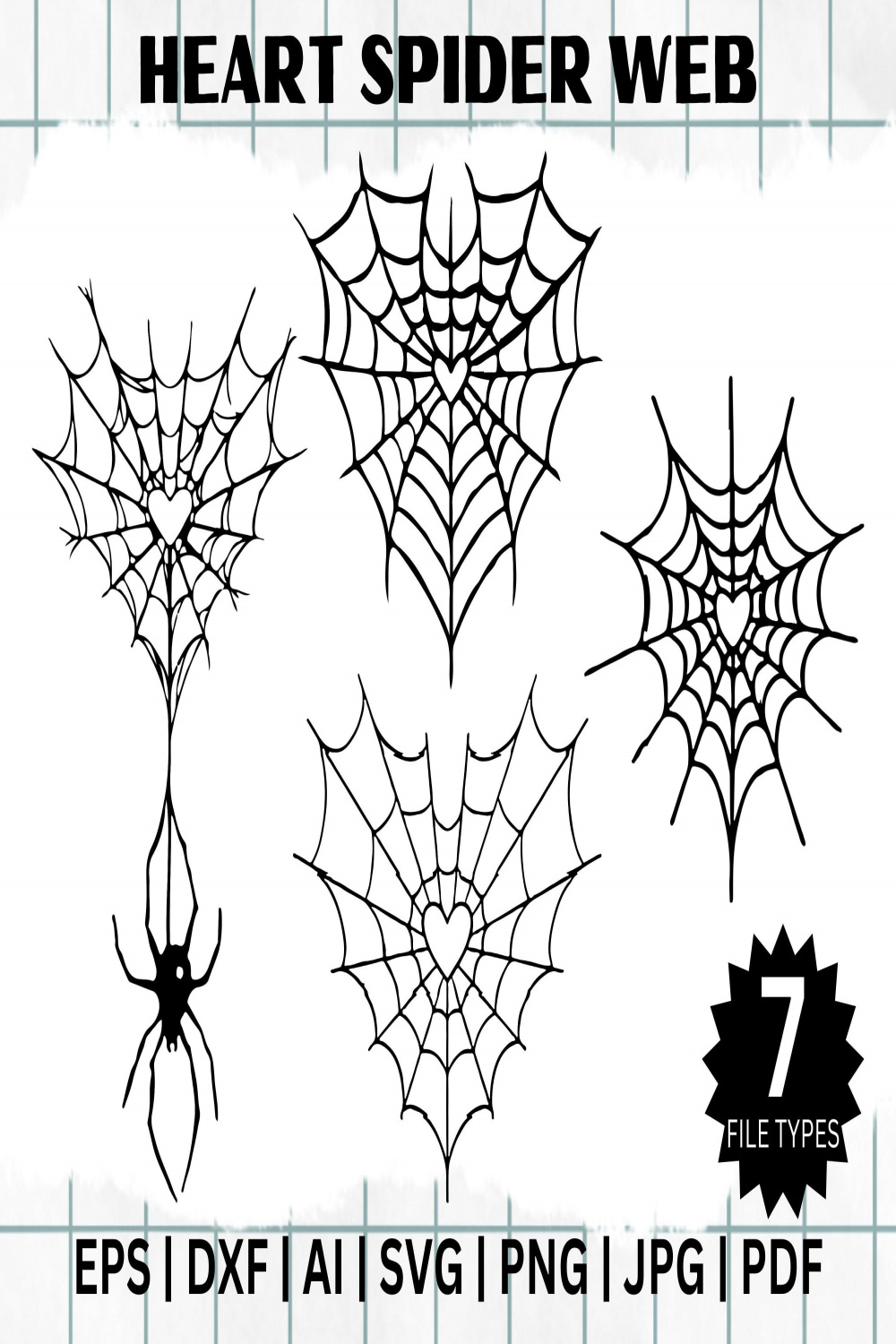 HEART SPIDER WEB Bundle Dxf Eps Ai Svg Png Jpg - Etsy