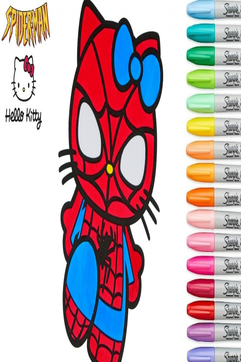 Hello Kitty Coloring Book Spiderman Marvel Sanrio Episode Colouring Pages  Rainbow Splash