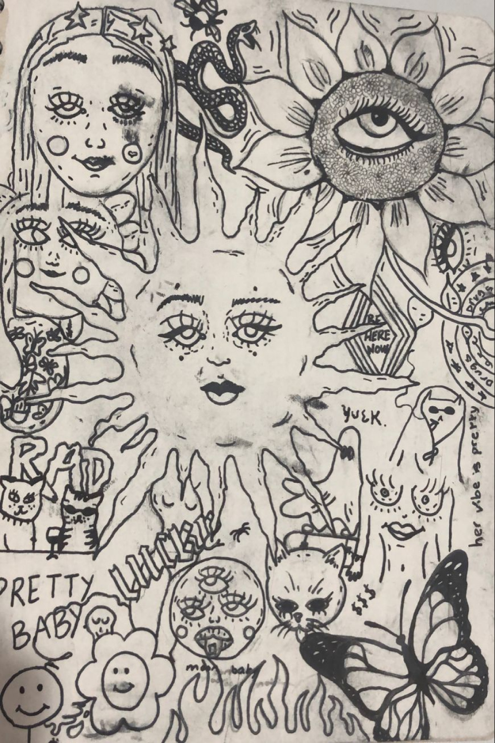 hippie doodles  Indie art, Hippie art, Trash art