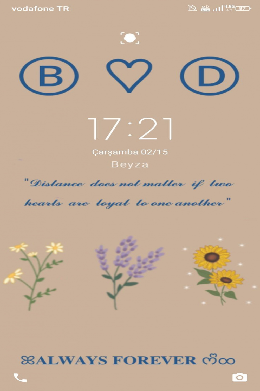 Home screen picture idea with your best friend (draw flowers with