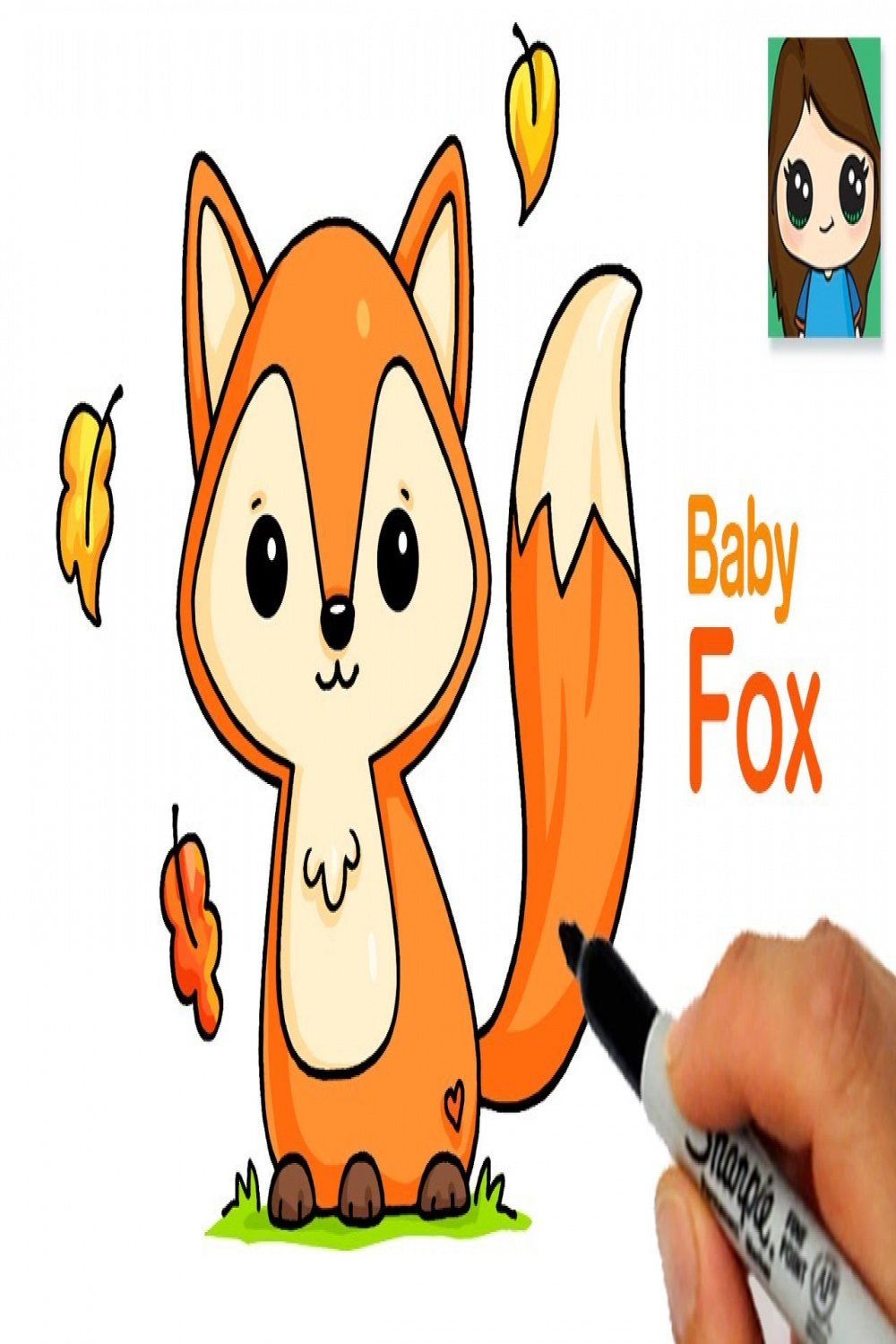 How to Draw a Baby Fox Easy 🍁 Cute Fall Animal Art