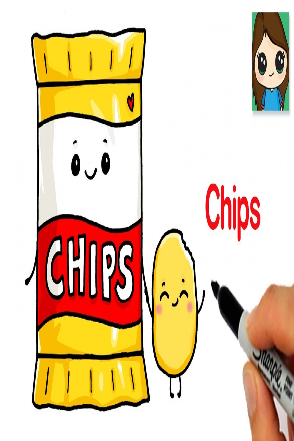 How to Draw a Bag of Chips  Cute Food Art
