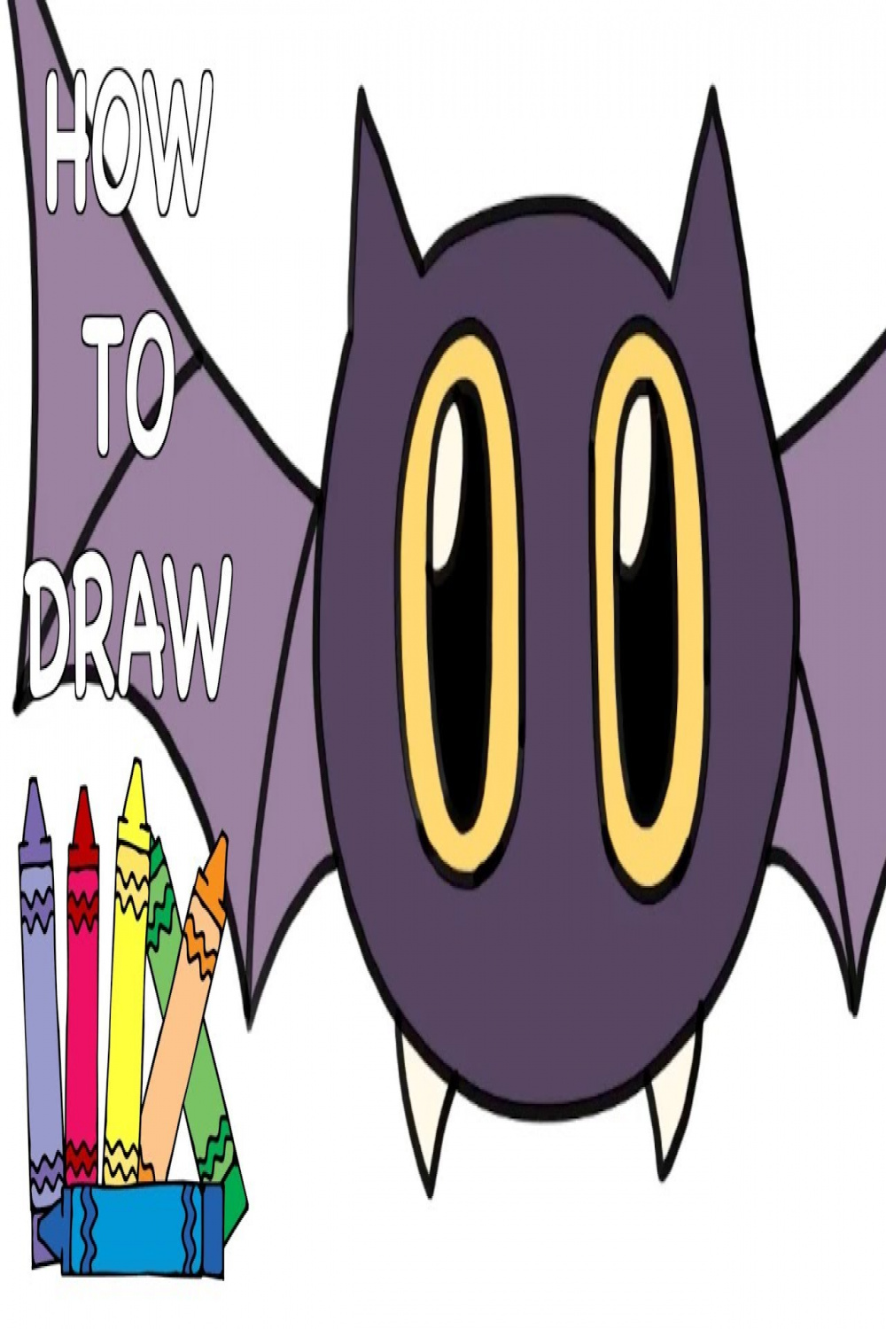 How to draw a BAT Easy - Halloween Drawings for Kids