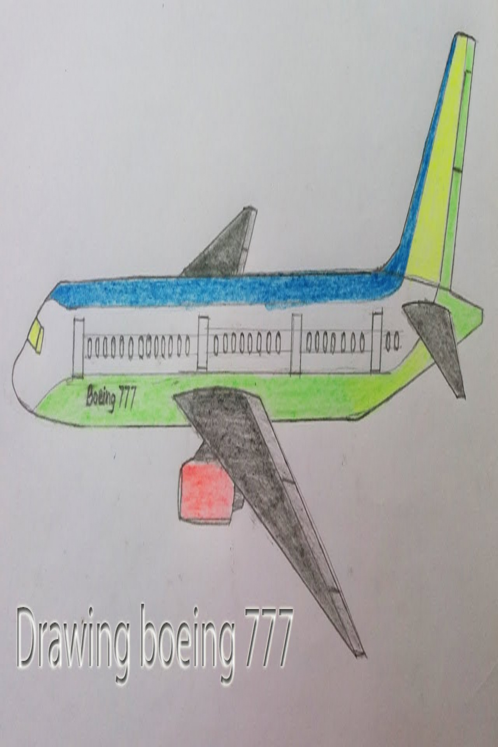 How to draw a boeing  step by step  Boeing  plane drawing easy