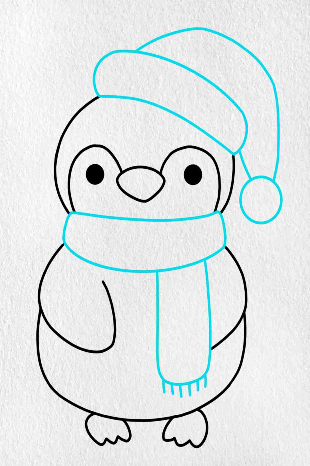 How to Draw a Christmas Penguin - HelloArtsy
