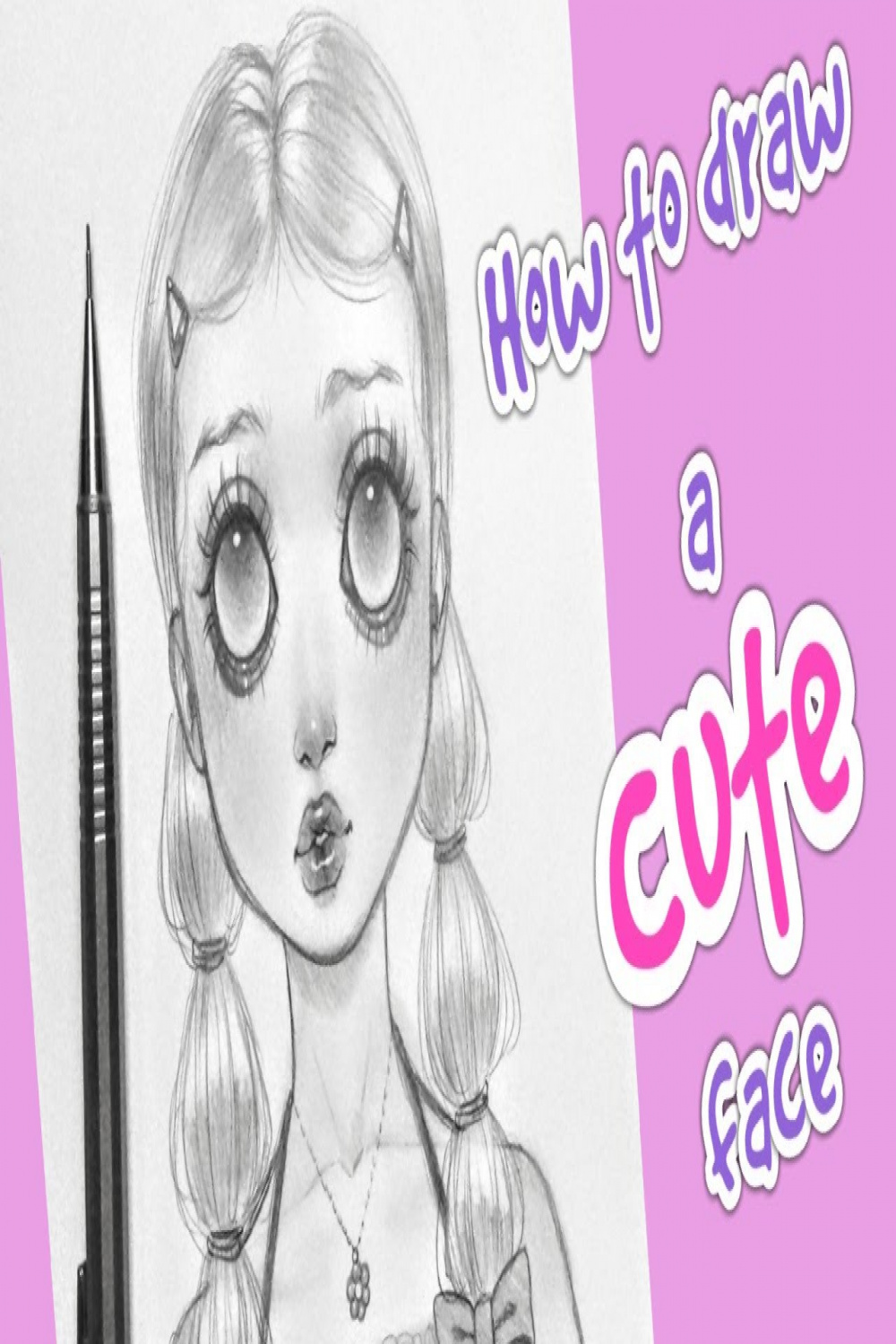 How to DRAW a CUTE face - face drawing tutorial