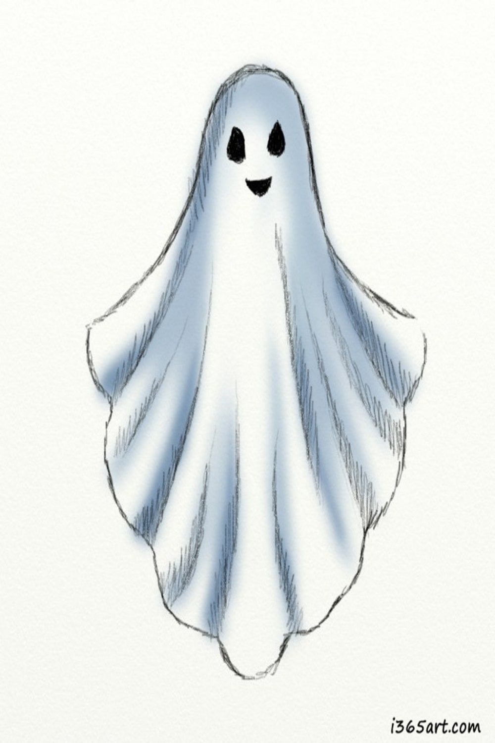 How to draw a ghost  Easy halloween drawings, Halloween drawings