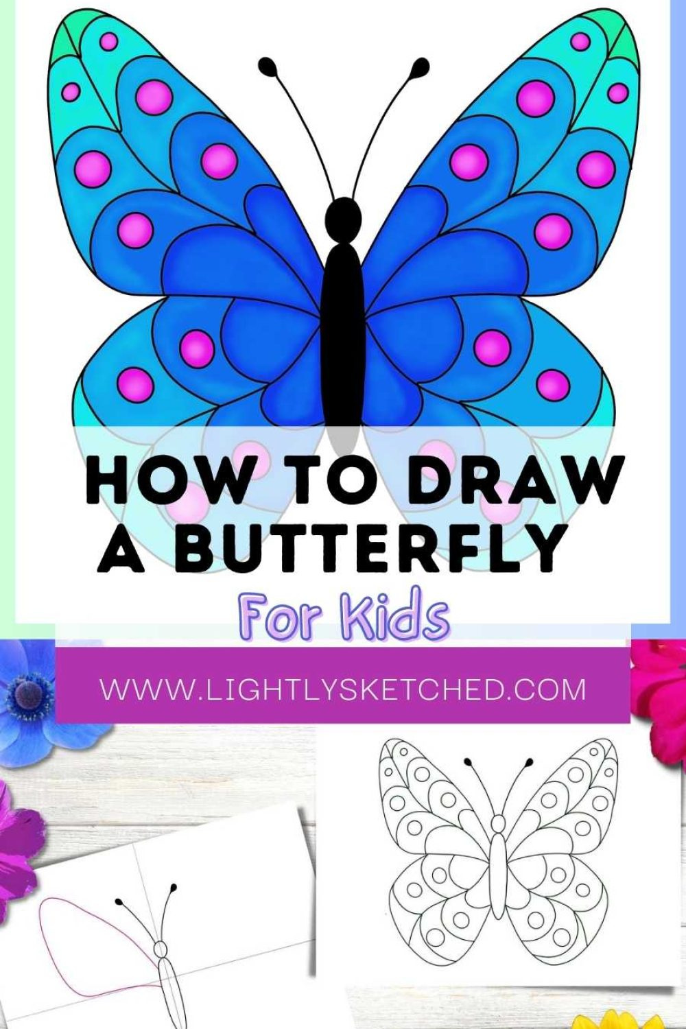 How to Draw a Simple Butterfly  Step by Step Drawing
