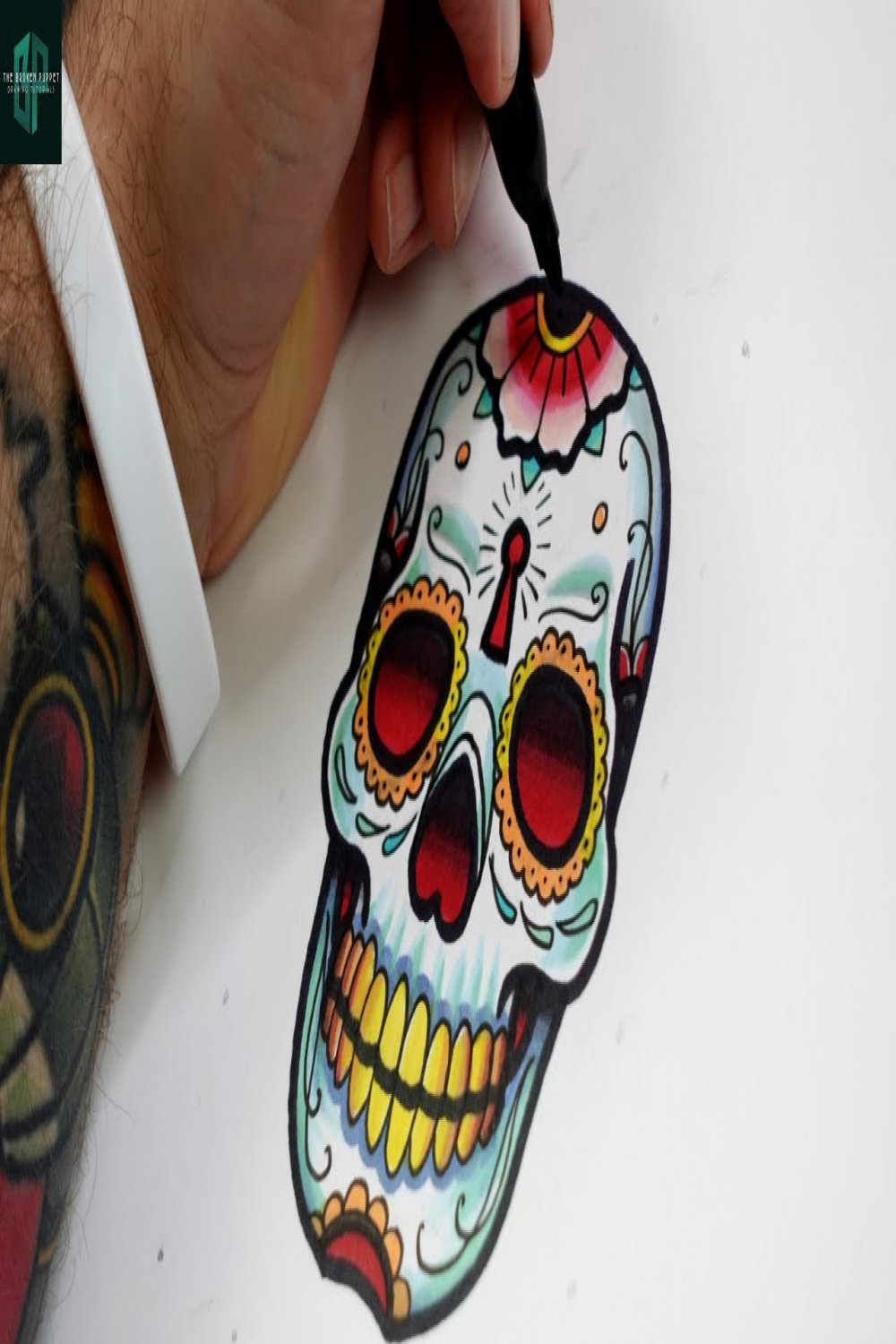 How to Draw a Skull Day of the Dead/Sugar Skull Style