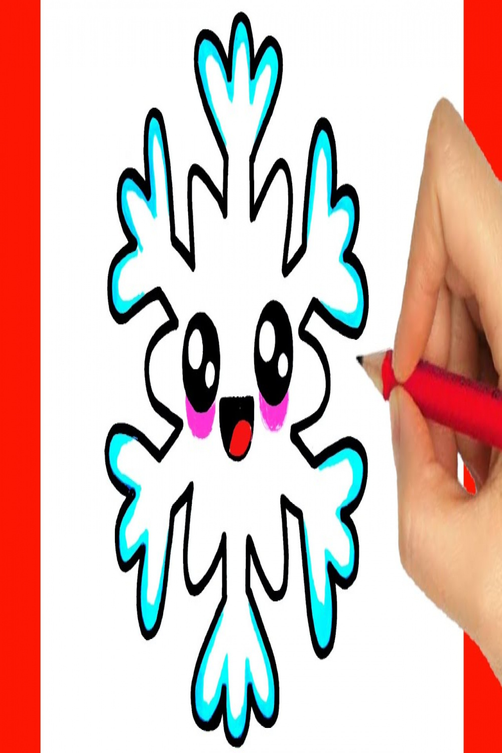 HOW TO DRAW A SNOW FLAKES KAWAII - CHRISTMAS DRAWINGS