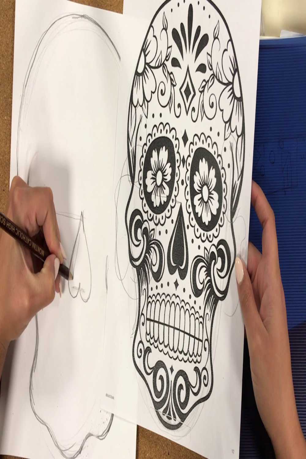 How to draw a sugar skull for Day of the Dead.