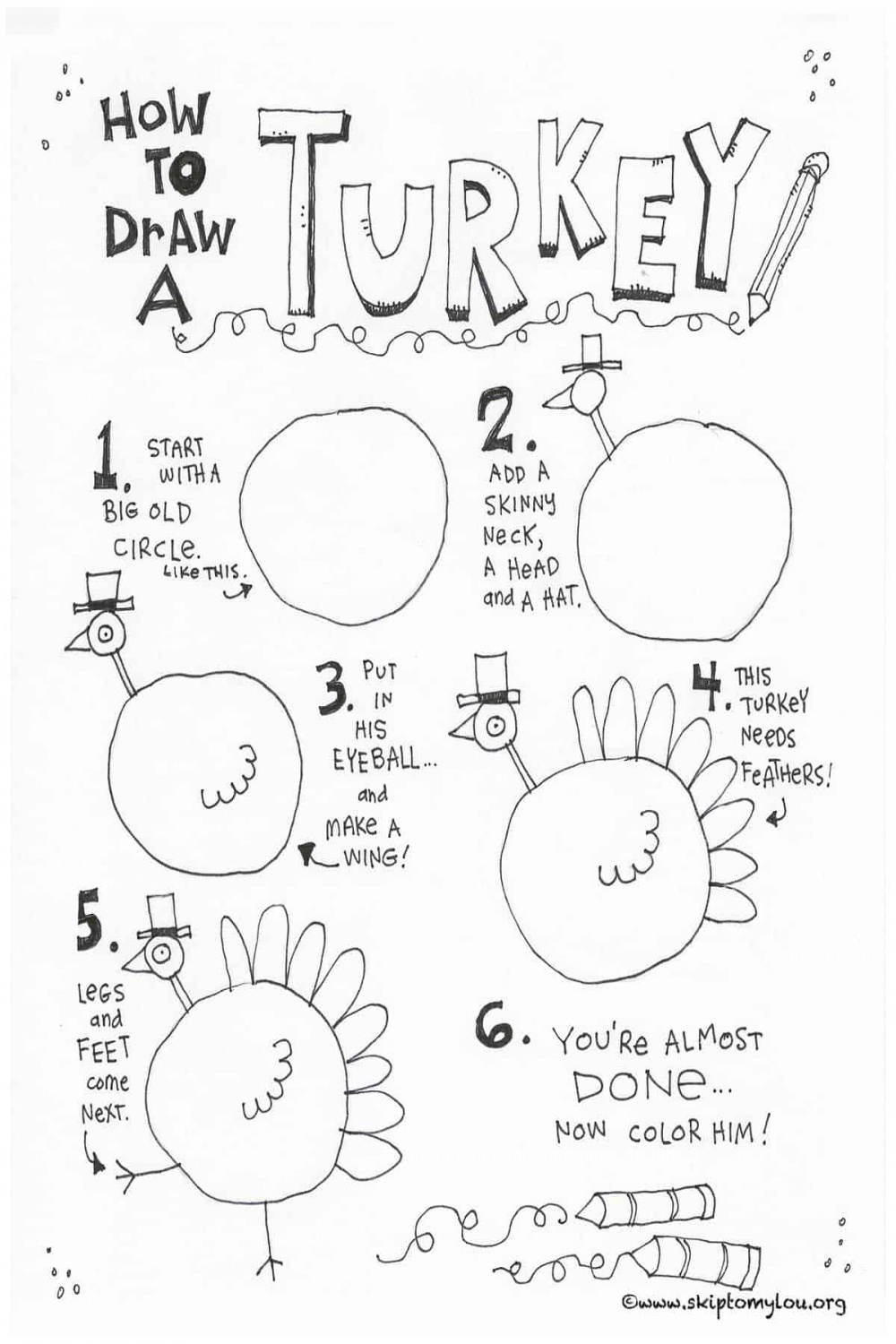 Simple Turkey Drawing Step By Step