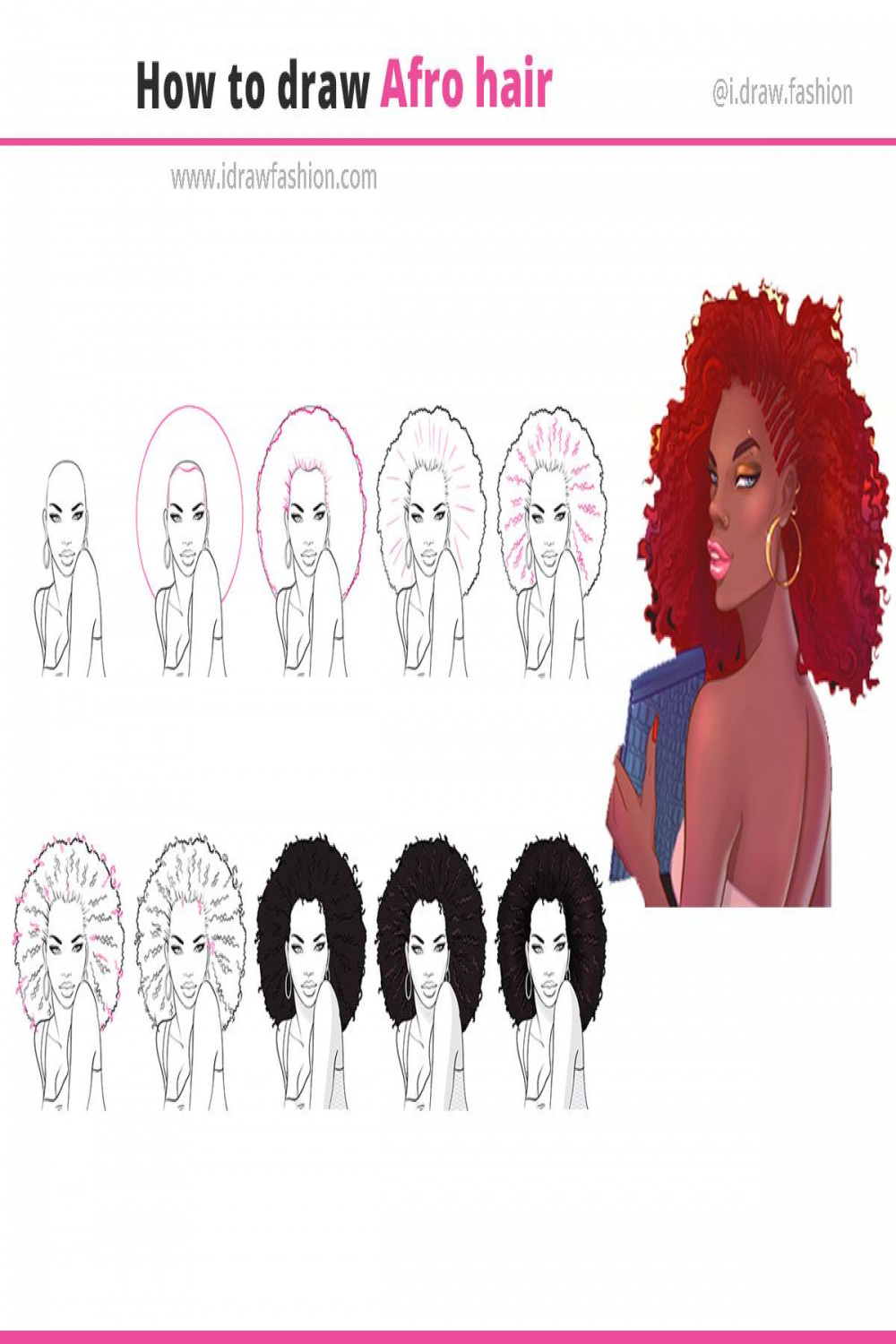How to draw afro hair  Afro hair drawing, Afro hairstyles