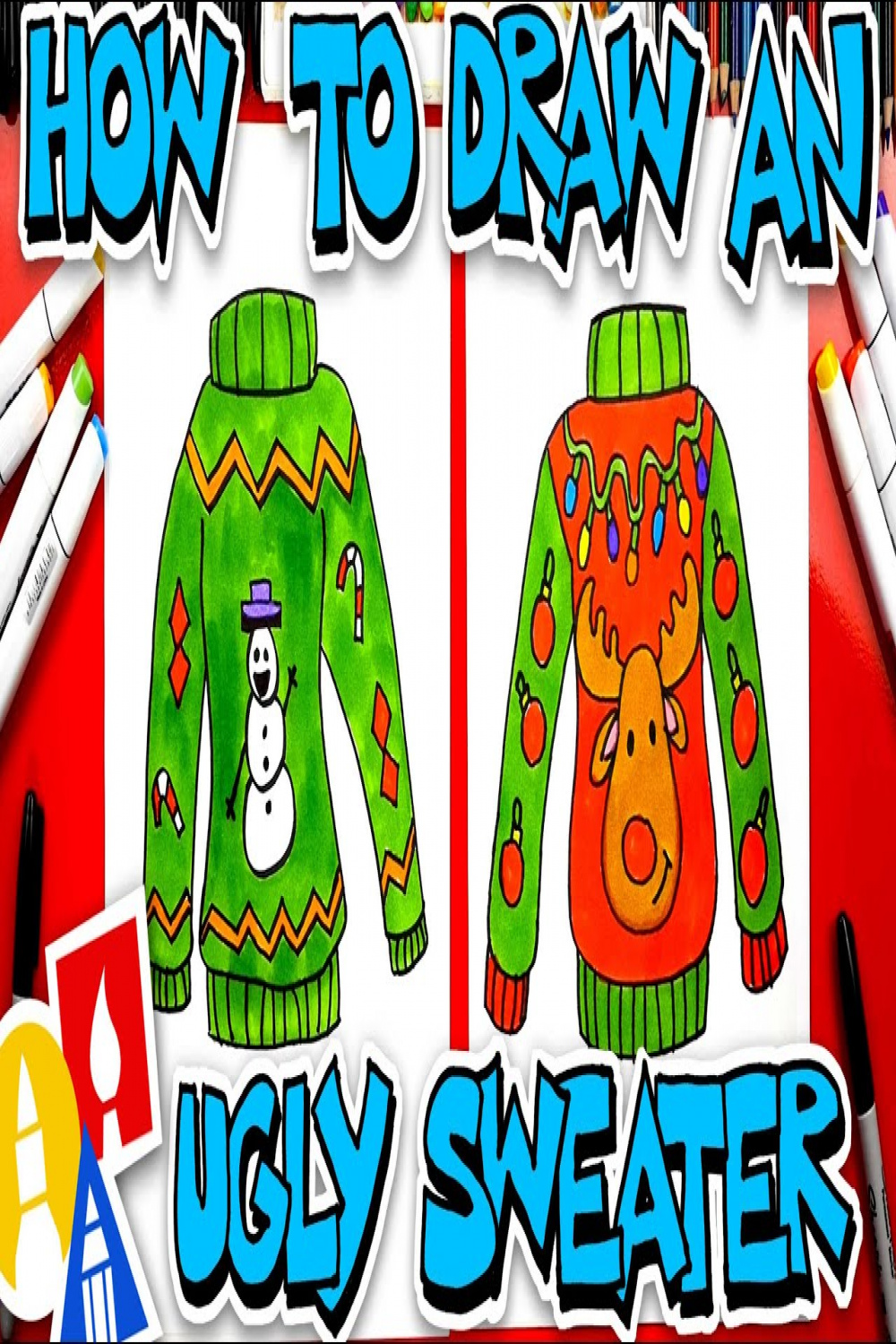 How To Draw An Ugly Sweater - Art For Kids Hub -