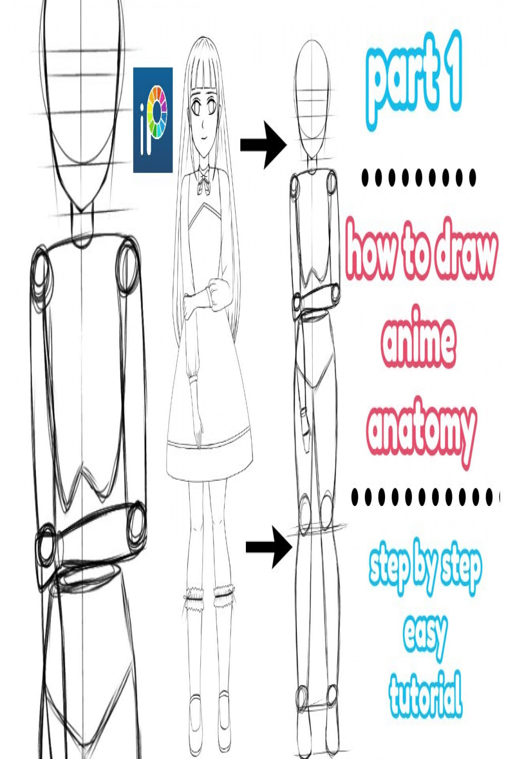 how to draw Anime girl anatomy in ibis paint x  easy tutorial for  beginners [part ]