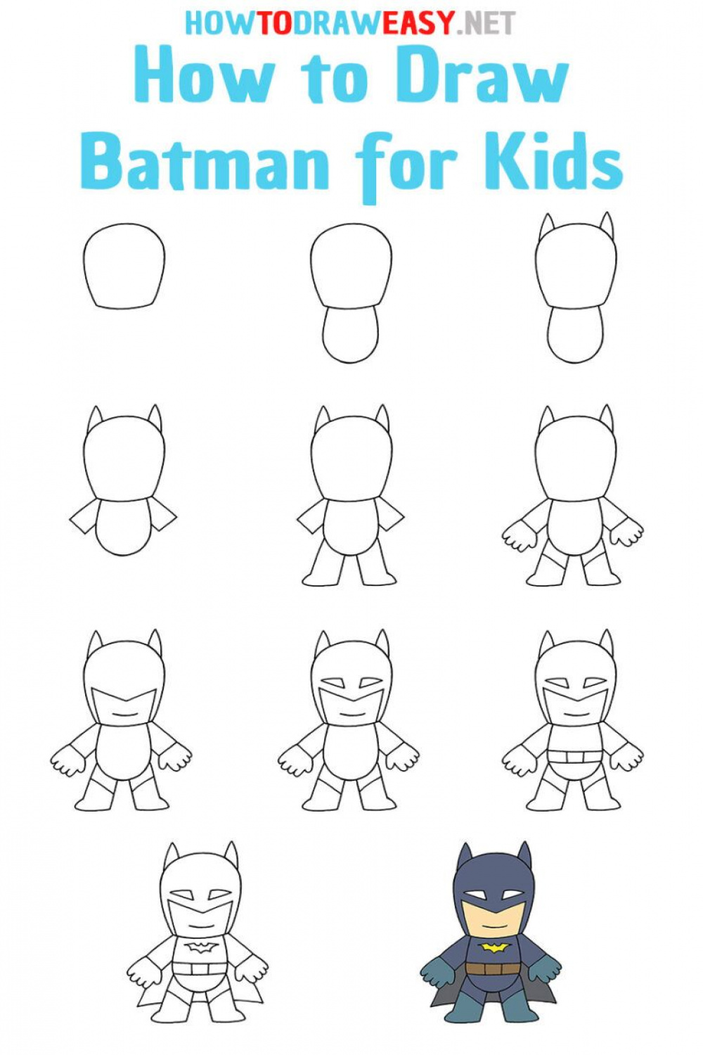 How to Draw Batman Step by Step  Batman drawing, Batman drawing