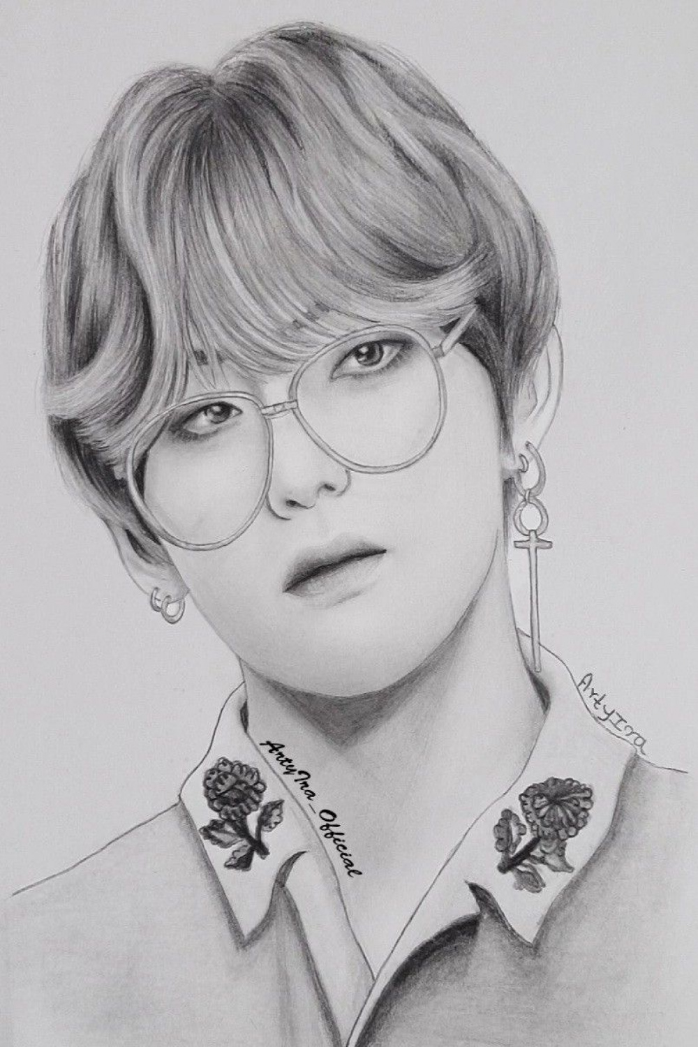 How To Draw BTS V (kim taehyung)  Nature art drawings, Drawings