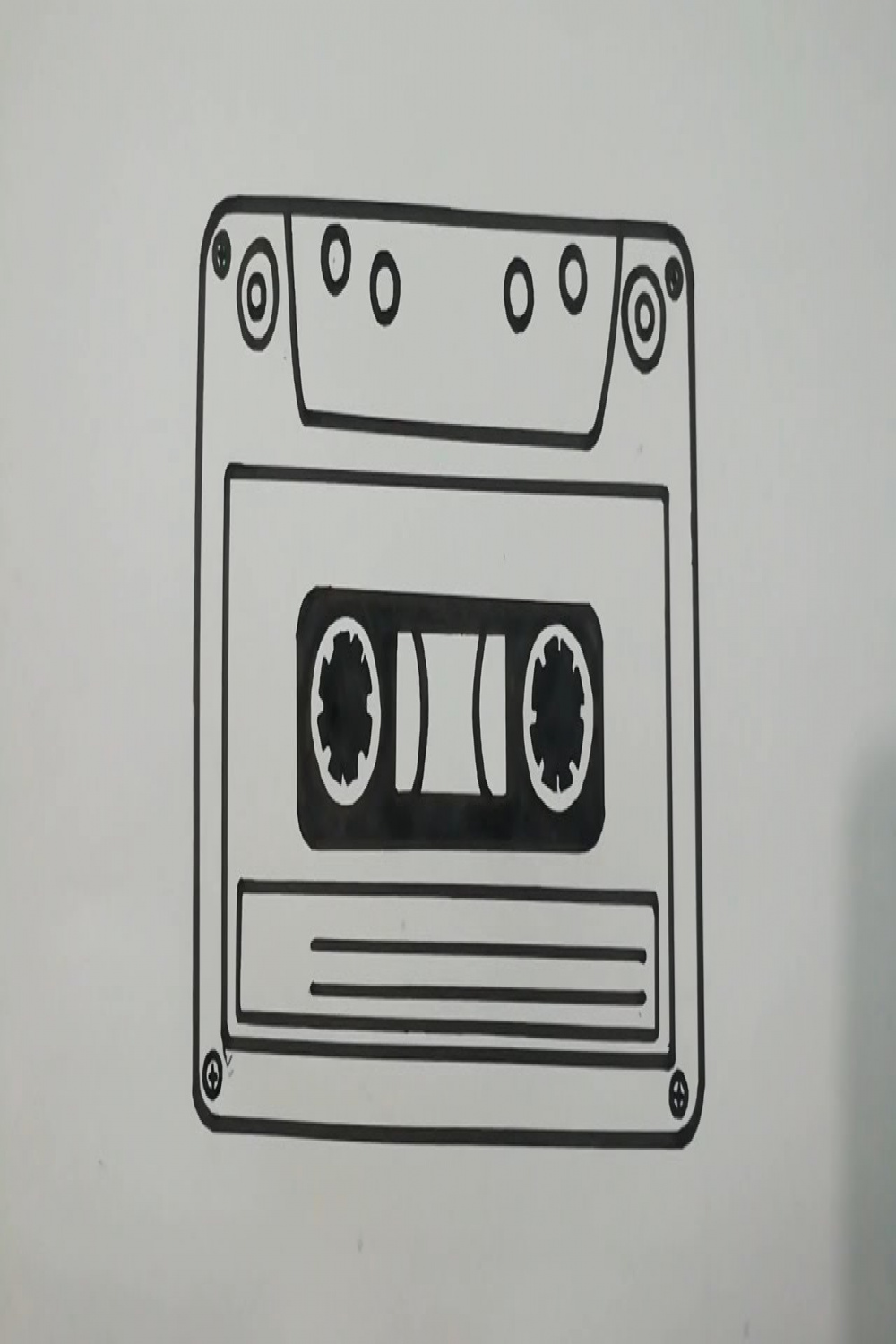 HOW TO DRAW CASSETTE TAPE STEP BY STEP l EASY DRAWING TUTORIAL