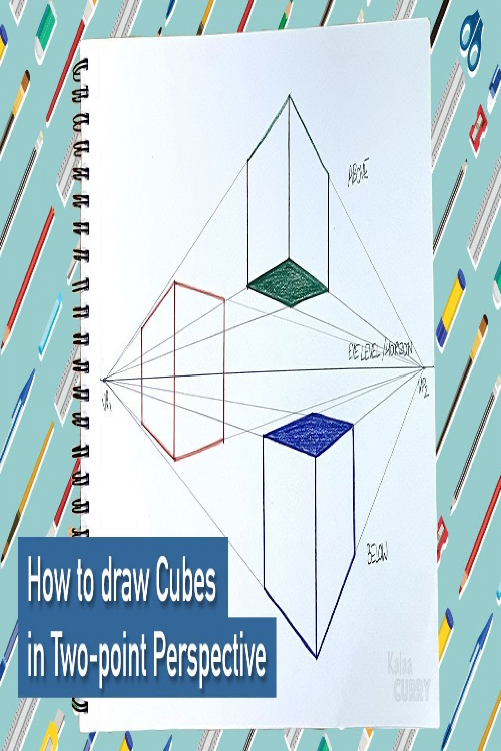 How to draw Cubes in Two-point Perspective  Quick & Easy