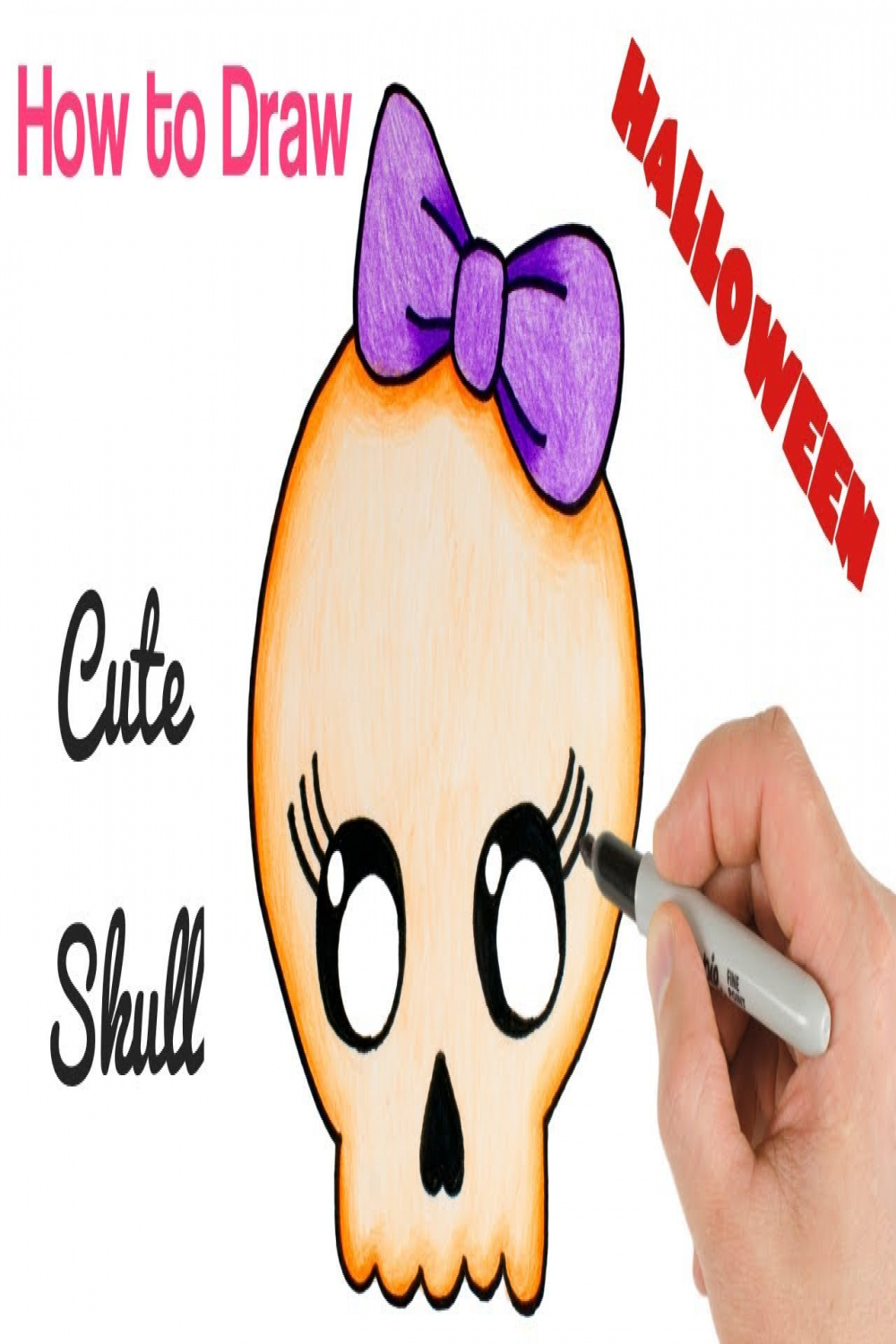 How to Draw Cute Skull Easy for Halloween Drawings  Easy halloween  drawings, Easy halloween, Halloween drawings