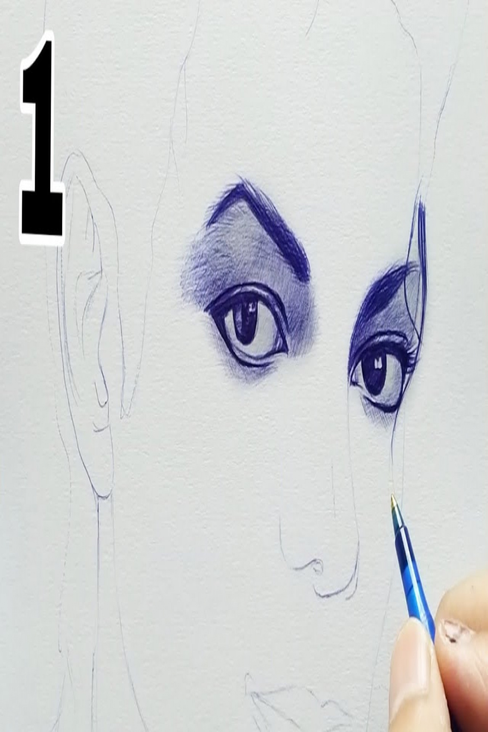 How to draw Face using Ball Pen  Part-