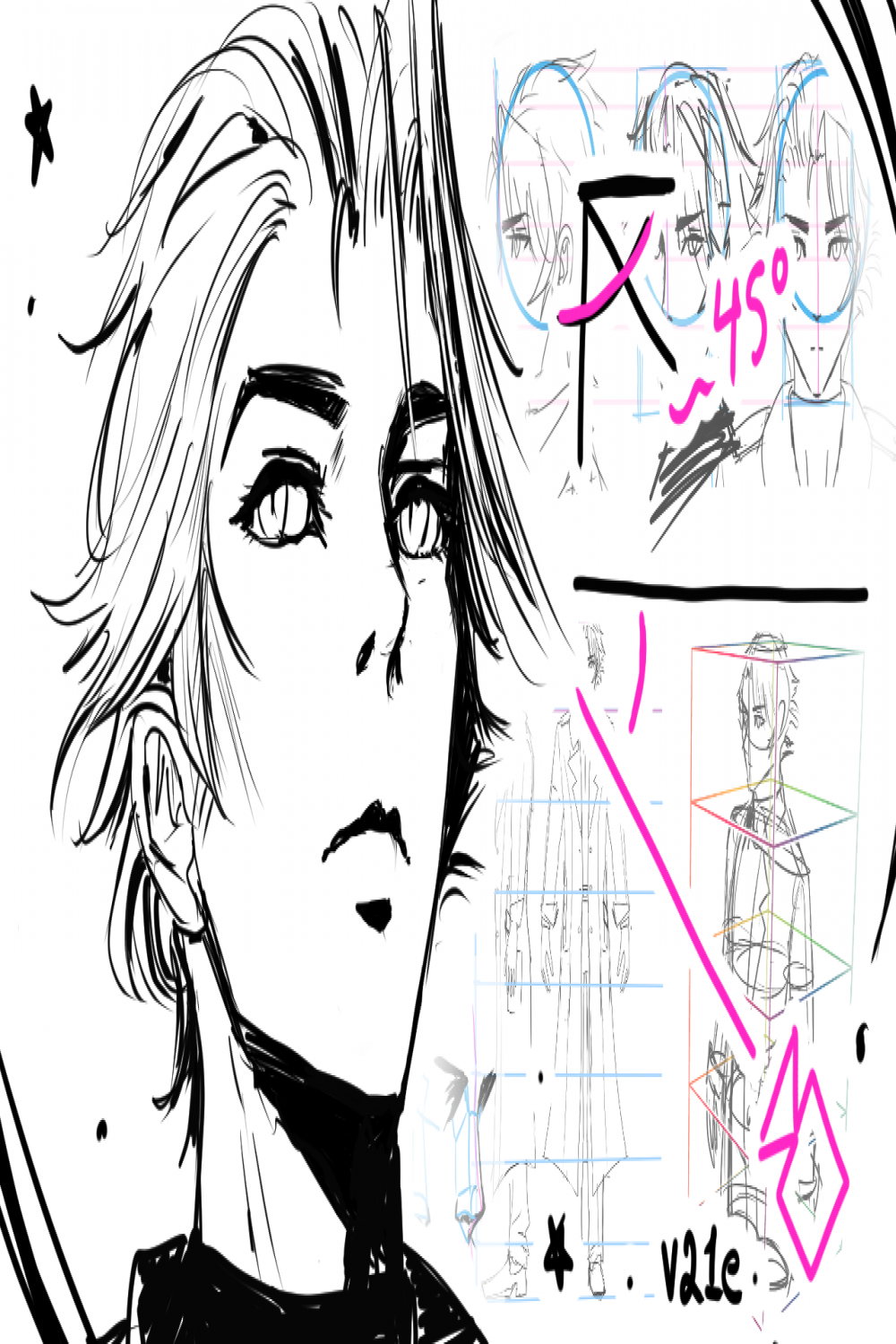 How to draw faces at different angles in your style by Ve - Make