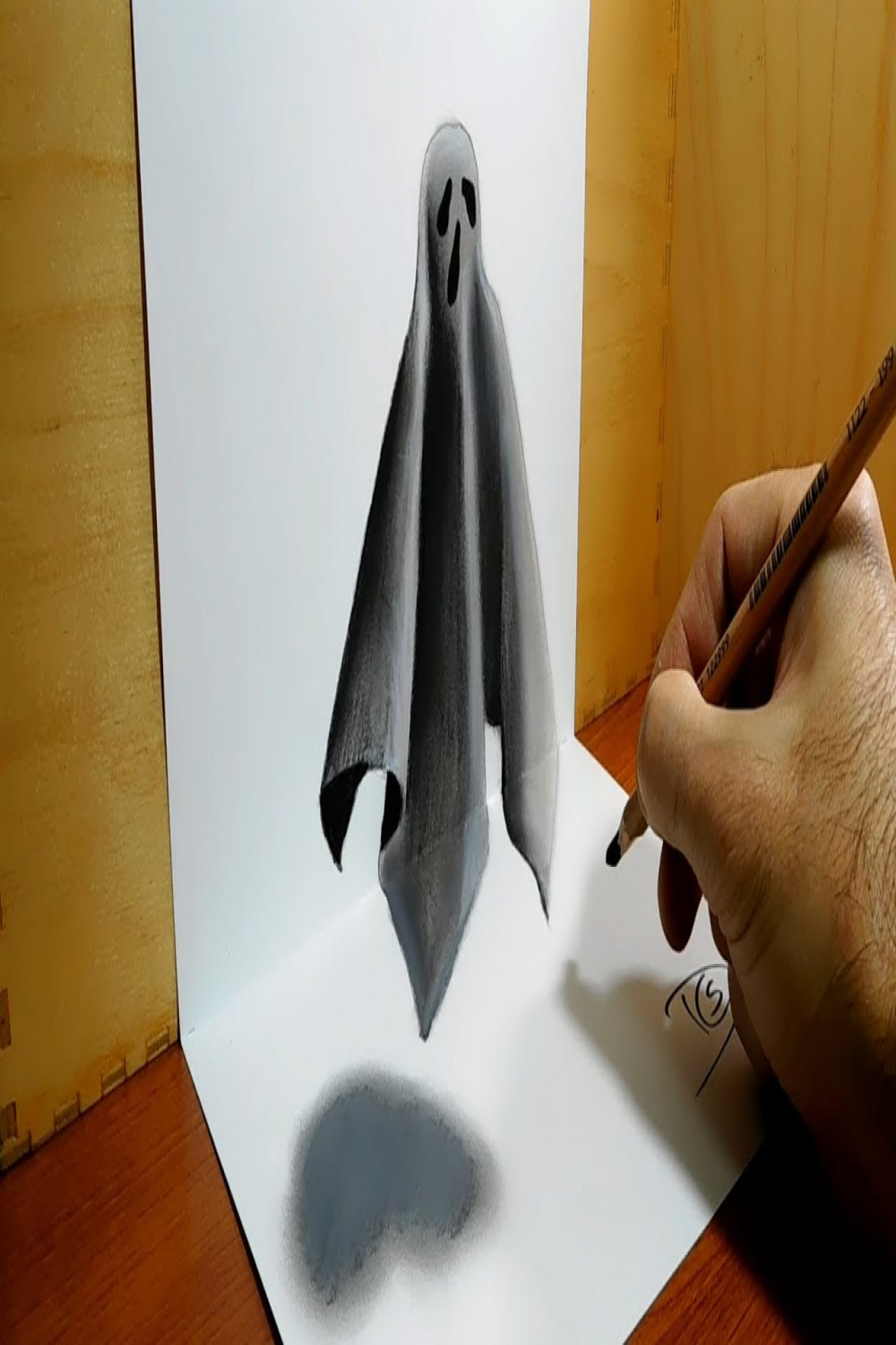 How to Draw Ghost, D Drawing Trick Art On Paper