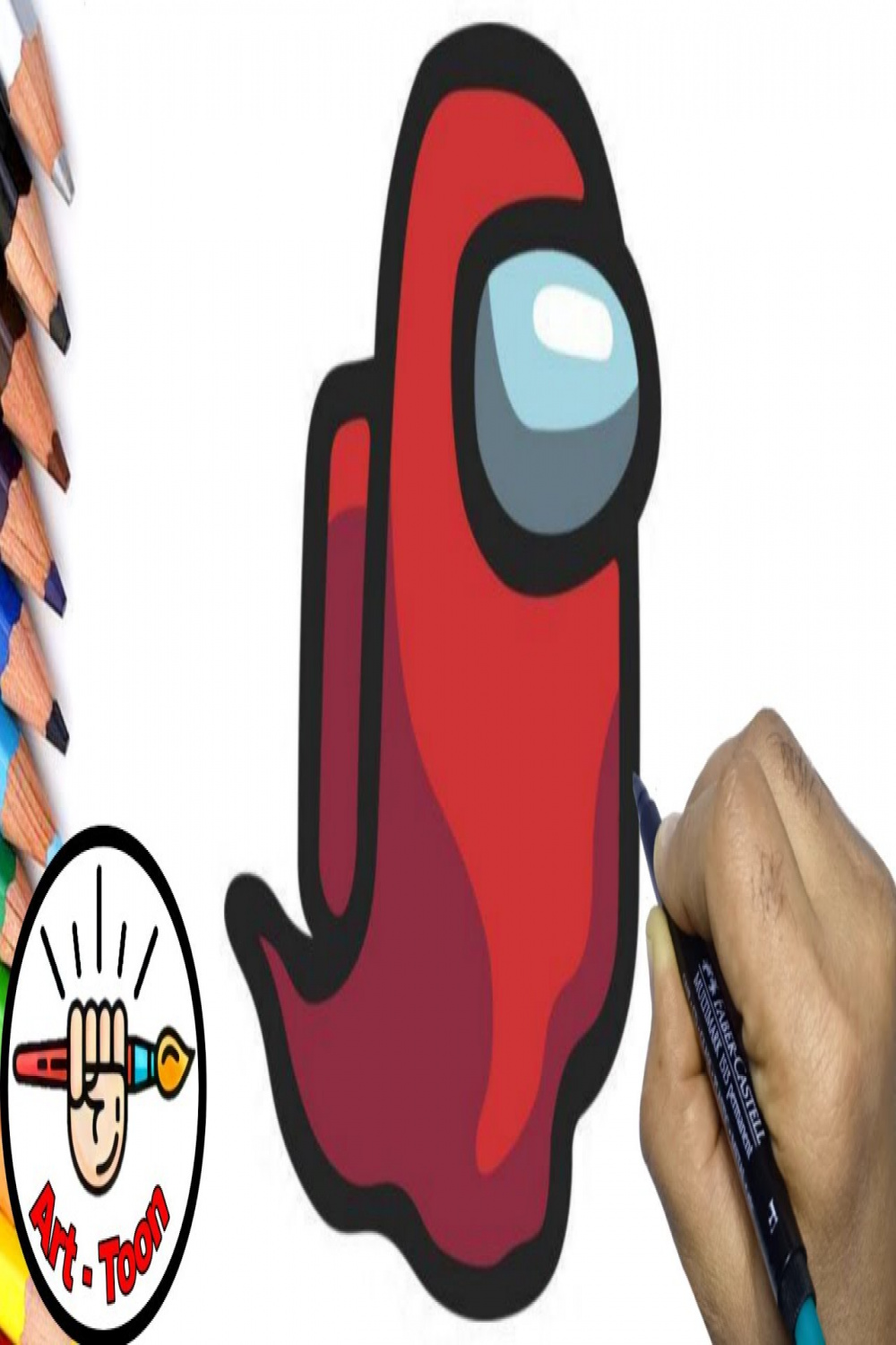 how to draw ghost from among us game step by step