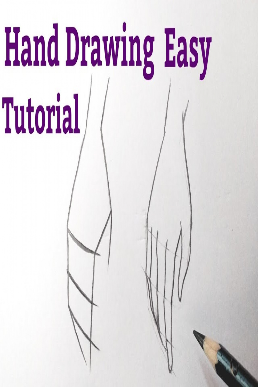 How to draw hand/hands easy for beginners Hand drawing easy step by step  tutorial with pencil.