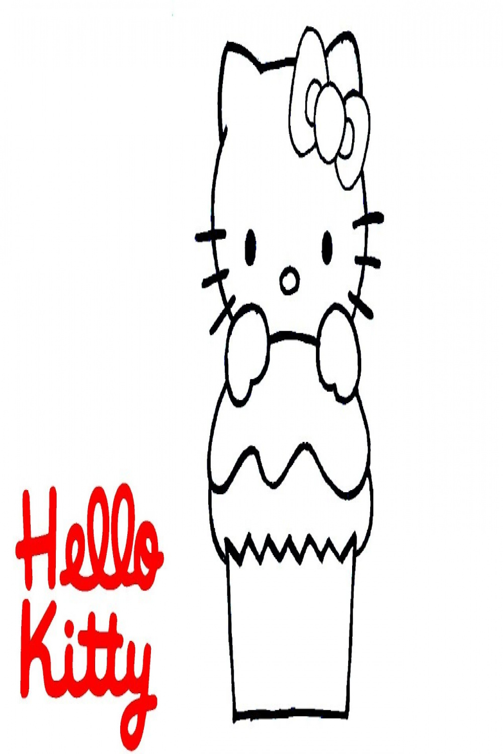 How to draw hello kitty and birthday cake - free online drawing lessons  step by step