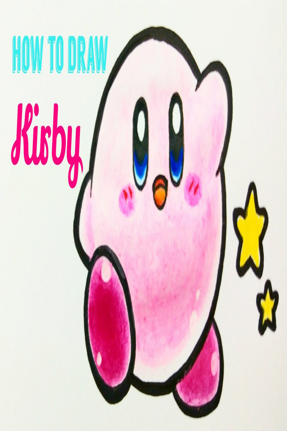 HOW TO DRAW KIRBY  Easy & Cute Kirby Drawing Tutorial For Beginner / Kids