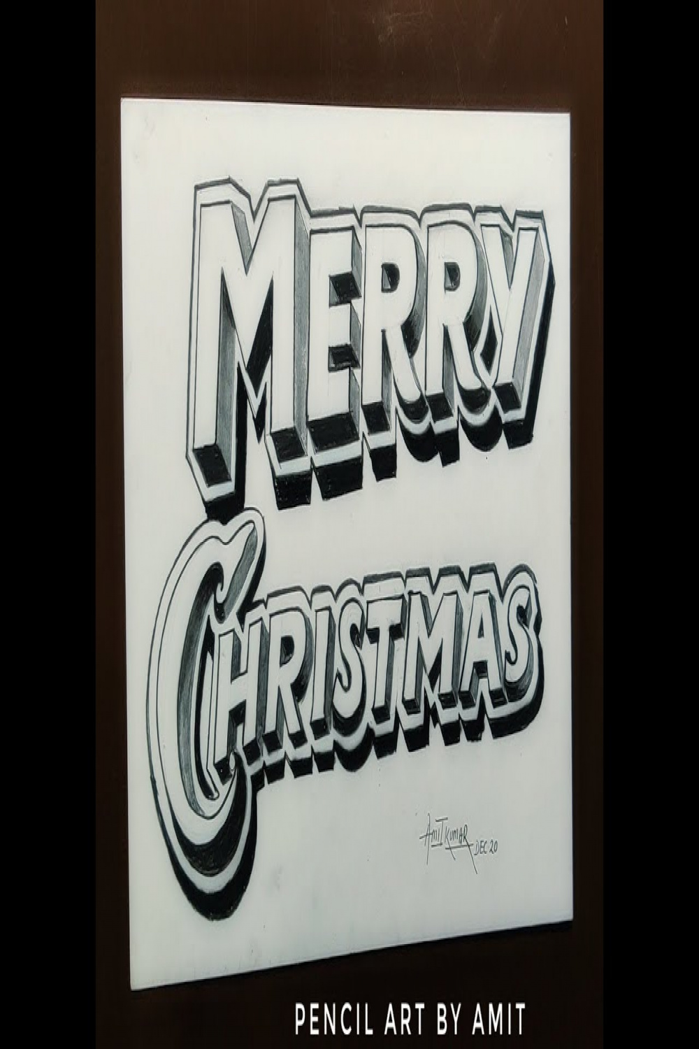 How to draw Merry Christmas in D  Pencil sketch  D ART