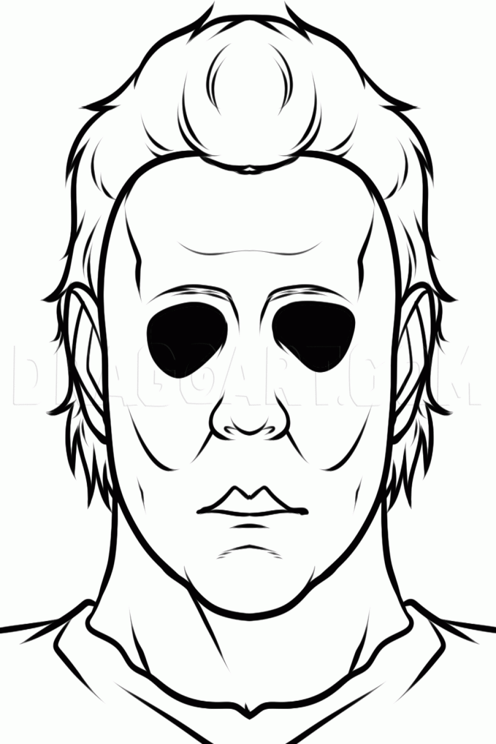 How To Draw Michael Myers Easy, Step by Step, Drawing Guide, by