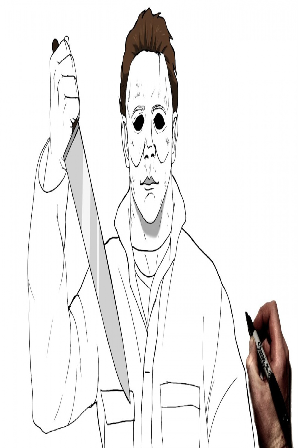 How To Draw Michael Myers  Step By Step  Halloween