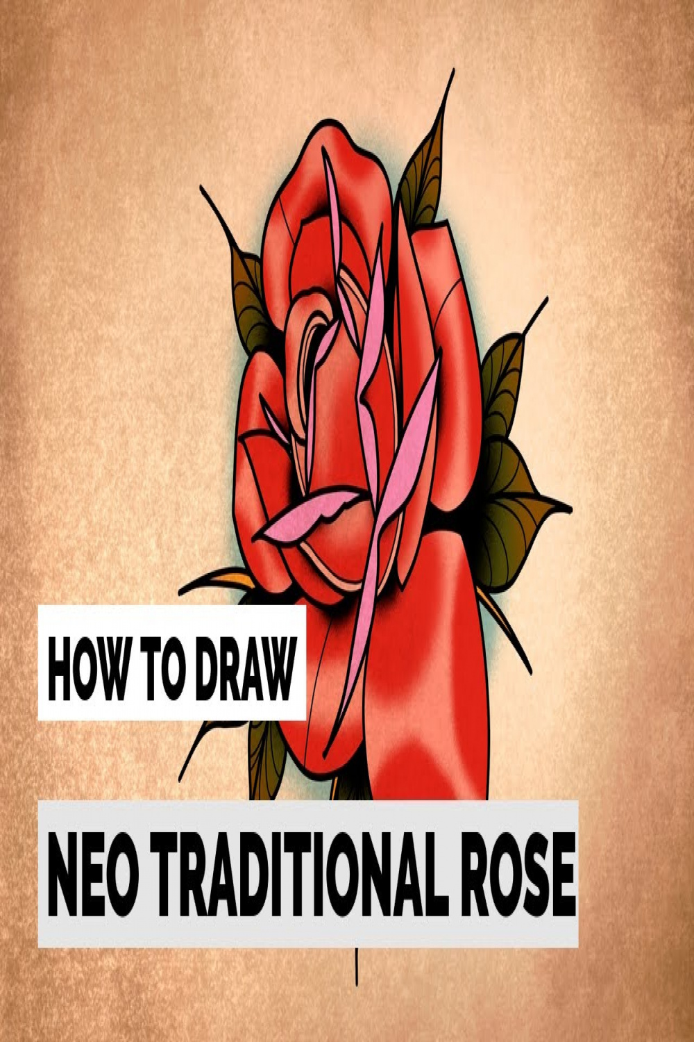 How to Draw Neo Traditional Rose  Tattoo Drawing Tutorial