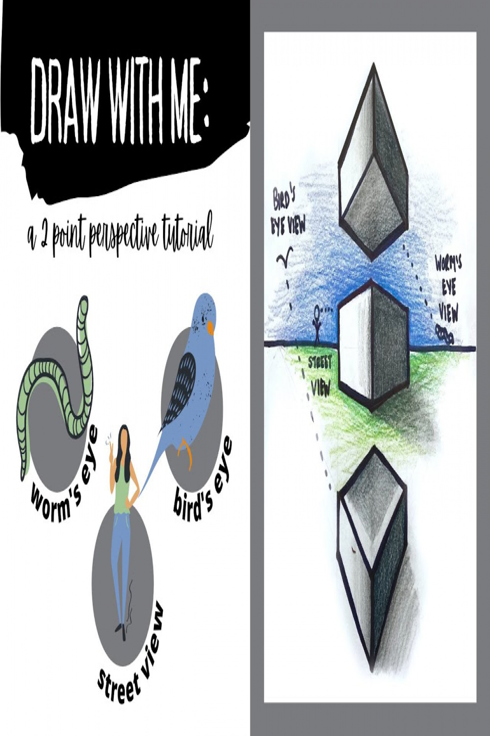 How to draw  point perspective with different points of view
